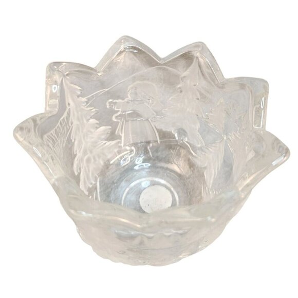 Original Weihnachtstraum Votive Candle Holder Clear Glass Made In Germany With C - Picture 2 of 8